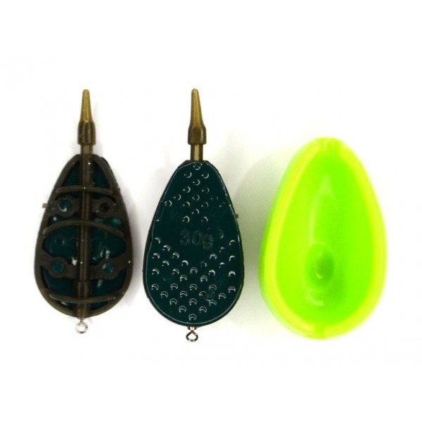 Набір рибальських годівниць Флет із пресформою, Weida, 2+1, вага 30г